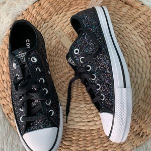 black glitter converse shoes